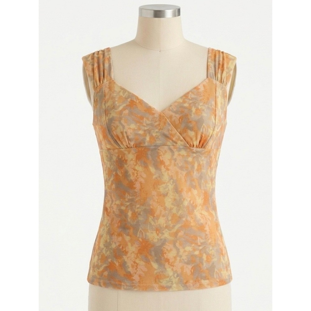 Axcess Floral Mesh Tank‎ Top Ethereal Soft Girl Y2K Sleeveless Cami Size Medium